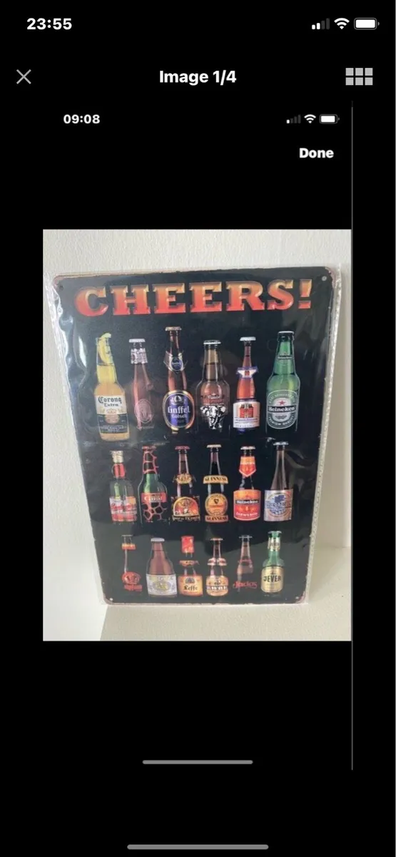 Bar Beers Metal Sign - Image 1