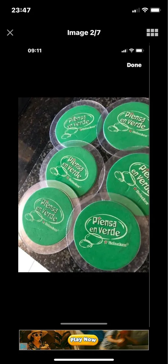 Think Green Heineken Coasters (6) - Image 2