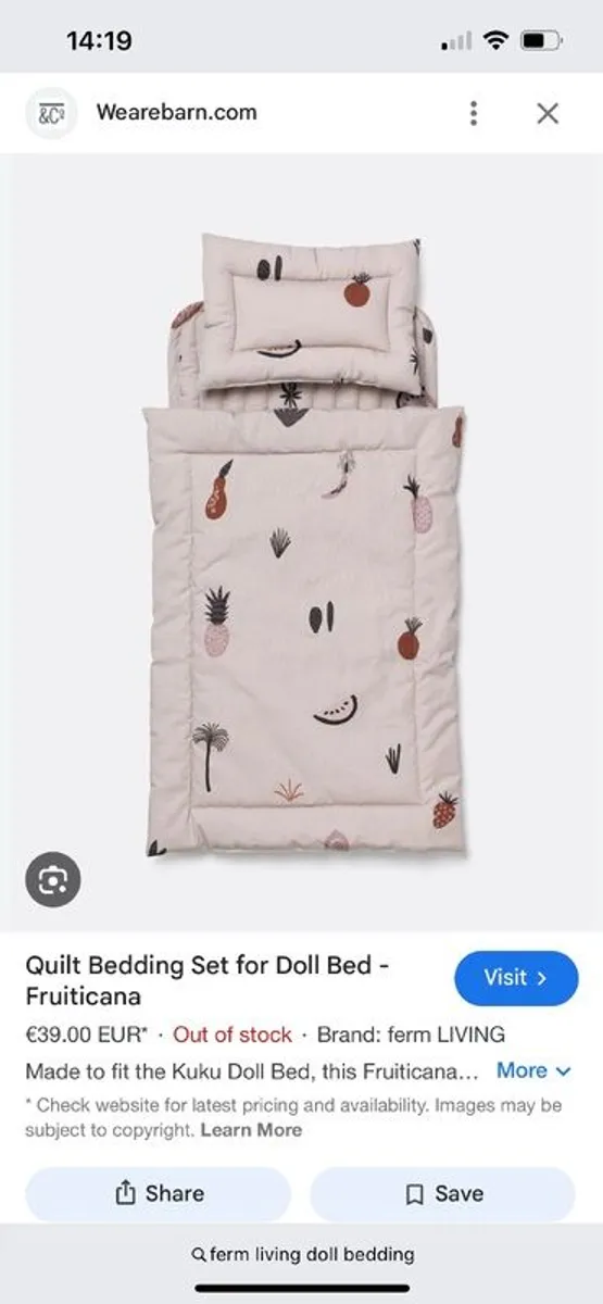 doll bed and bedding Ferm living - Image 3