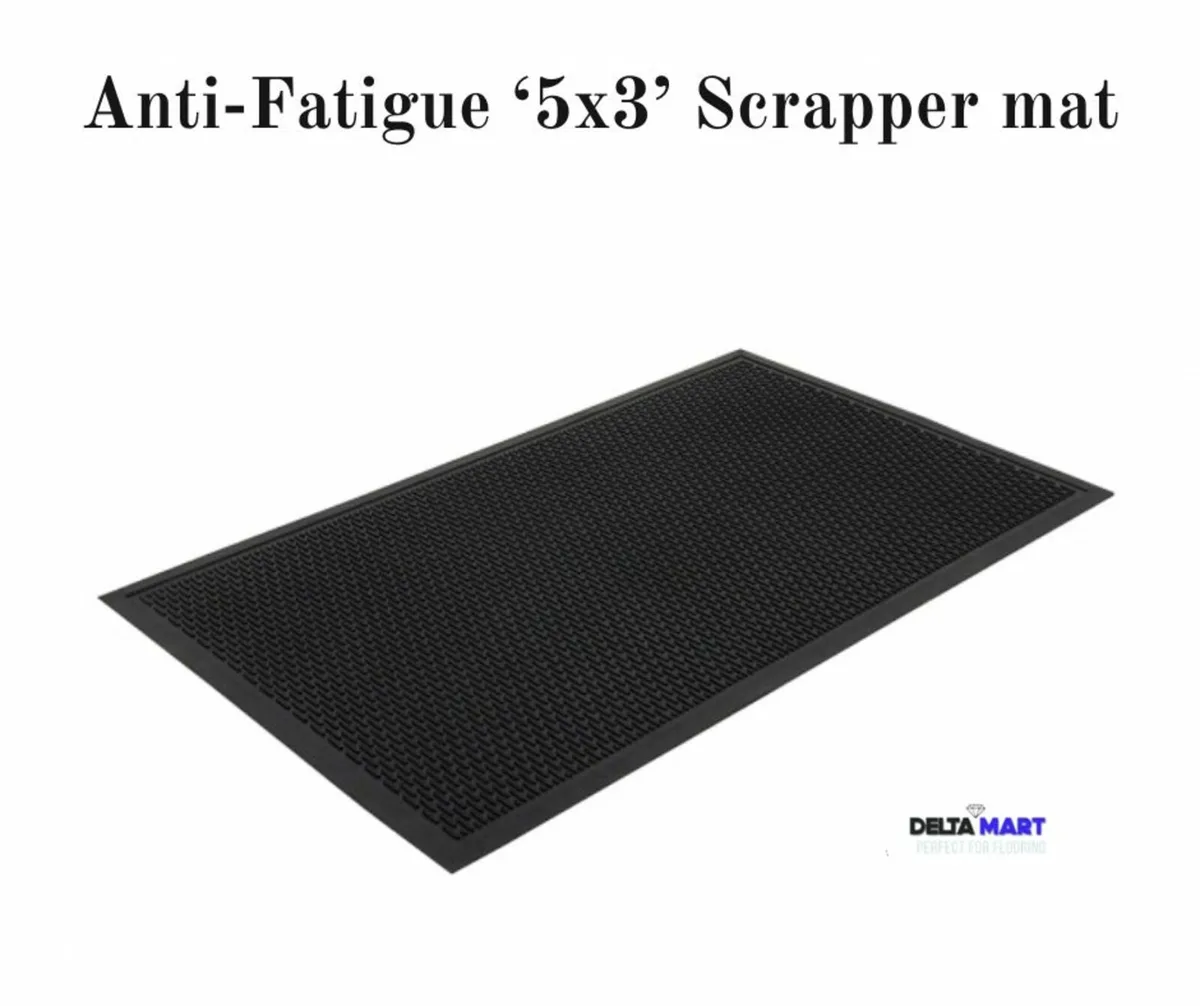 Anti-Fatigue 5ftx3ft Scraper Mat  HeavyDuty Rubber - Image 1