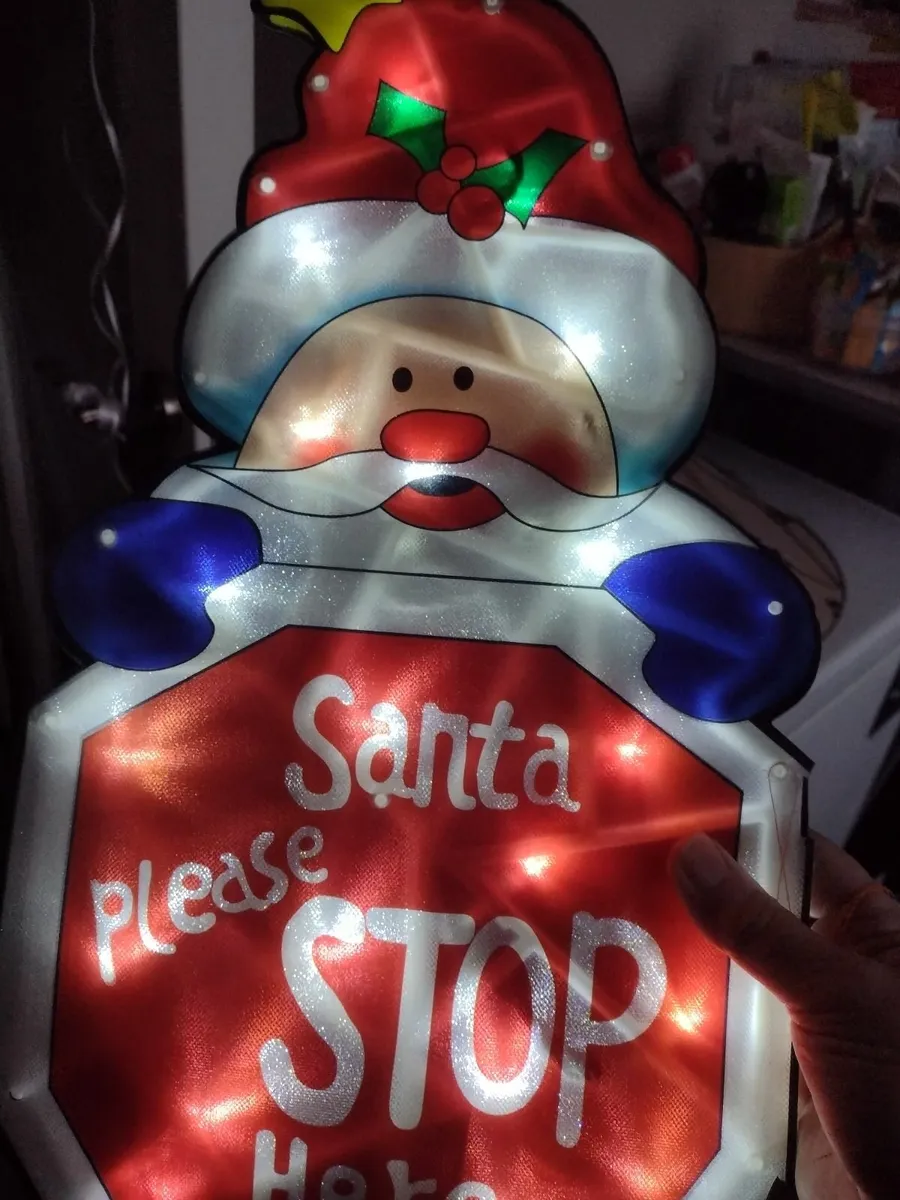 Pre-lit Christmas Santa garden/window sign - Image 1