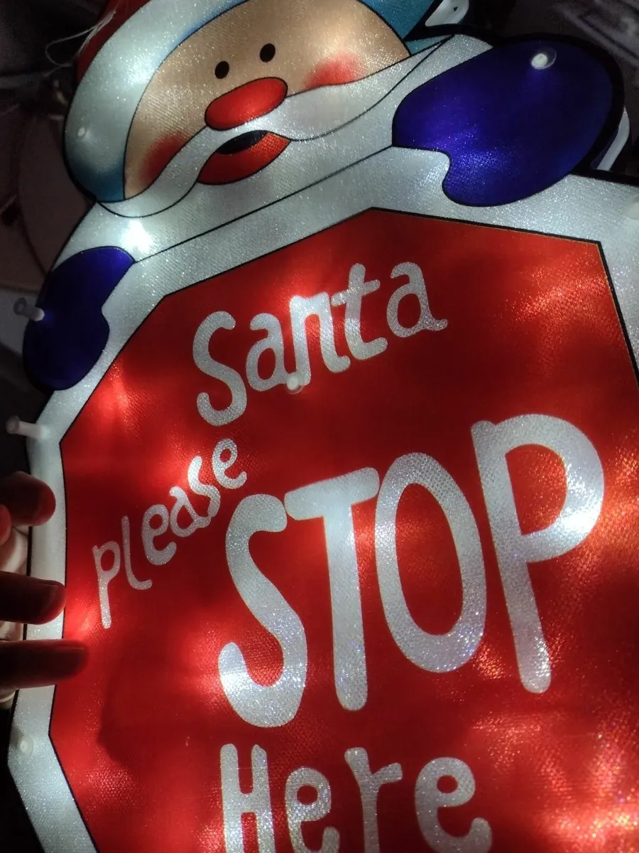 Pre-lit Christmas Santa garden/window sign - Image 2
