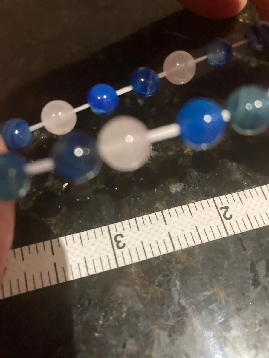 Blue agate and pink quartz bracelet - Image 4