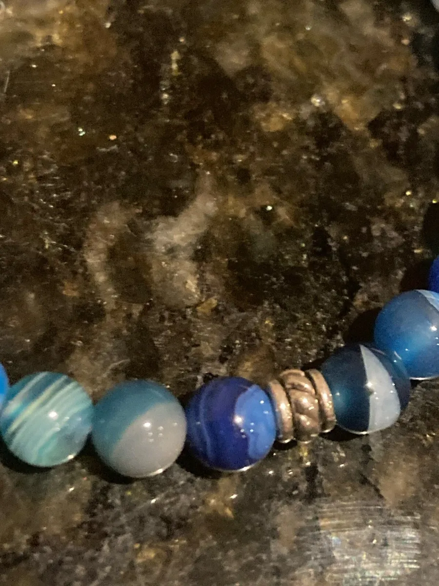 Blue agate stone with some rose quartz - Image 3