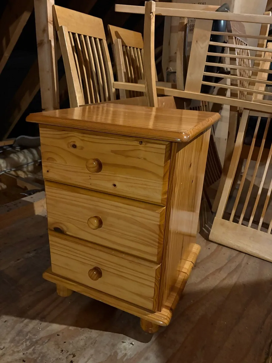 Bedside Locker, Tall boy, Kitchen Chairs. - Image 1