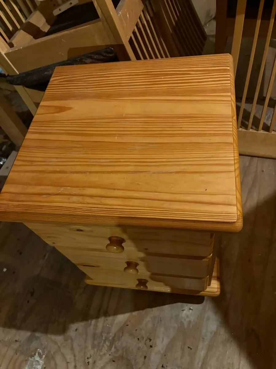 Bedside Locker, Tall boy, Kitchen Chairs. - Image 2