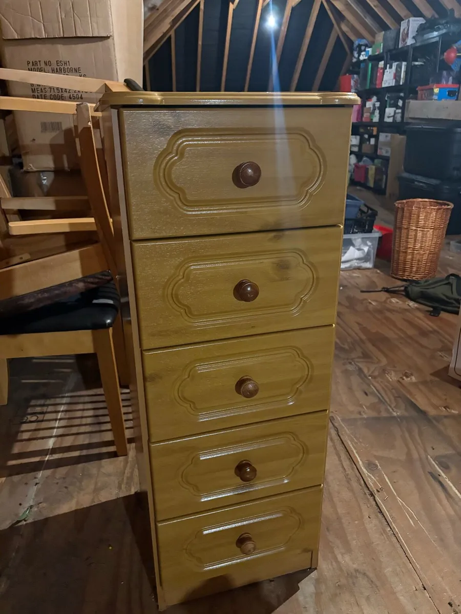 Bedside Locker, Tall boy, Kitchen Chairs. - Image 3