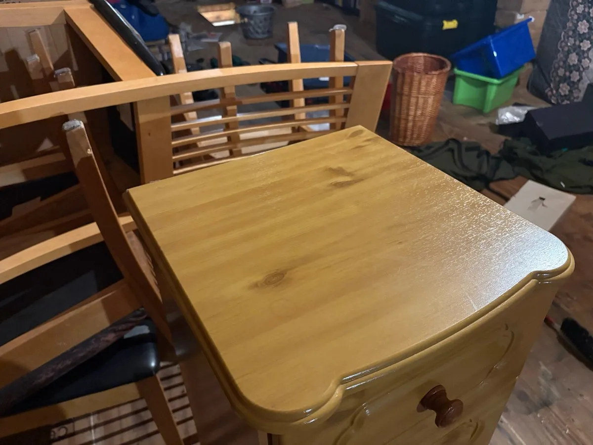 Bedside Locker, Tall boy, Kitchen Chairs. - Image 4
