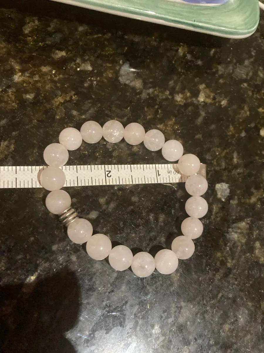 Rose quartz polished bead bracelet - Image 4