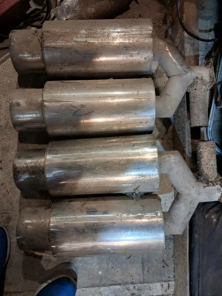 5 5" exhaust pipe 2 twin pipe will fit any car bef - Image 2