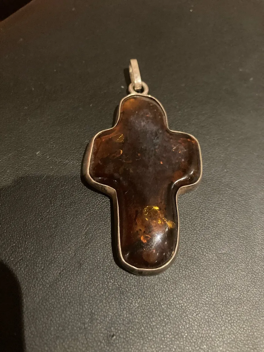 Sterling Silver and amber large pendant - Image 1