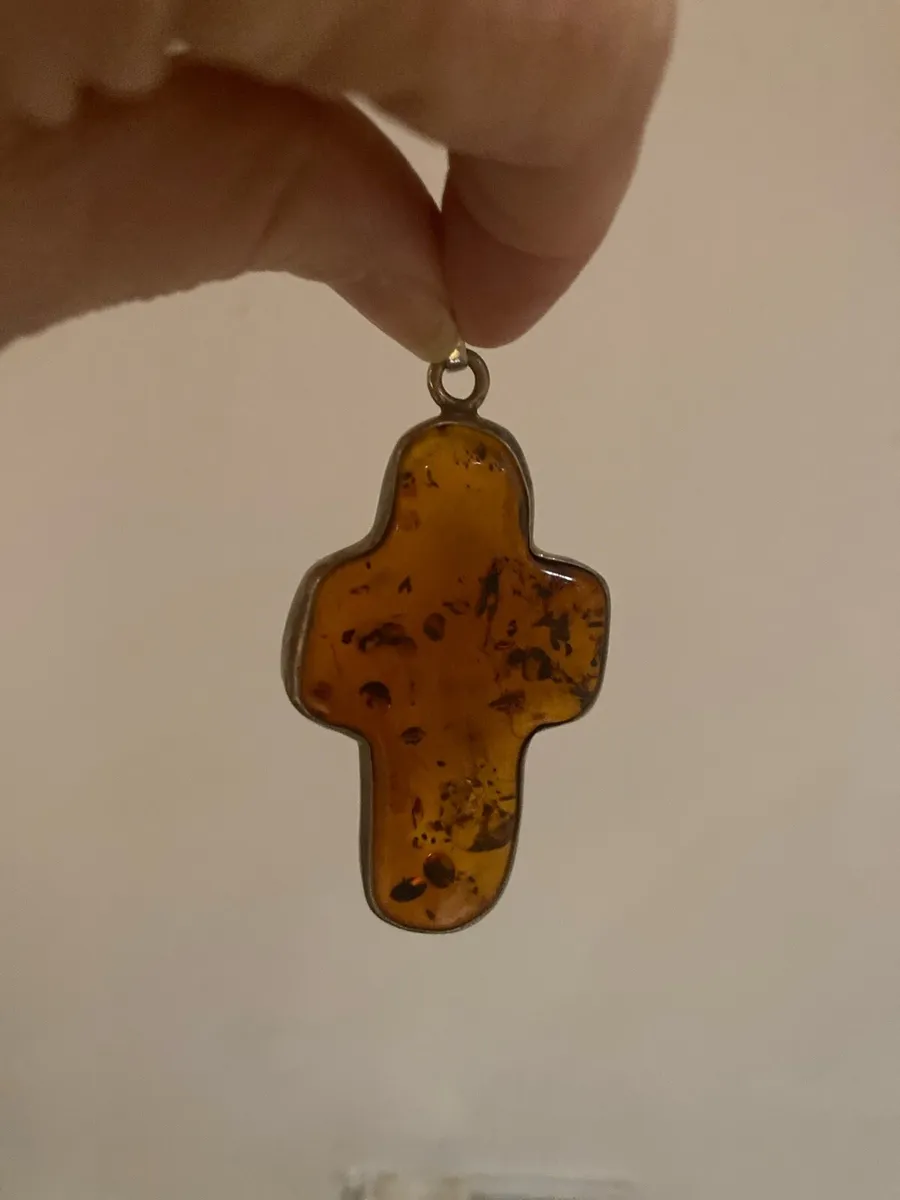 Sterling Silver and amber large pendant - Image 2