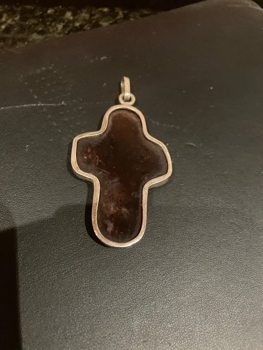 Sterling Silver and amber large pendant - Image 3