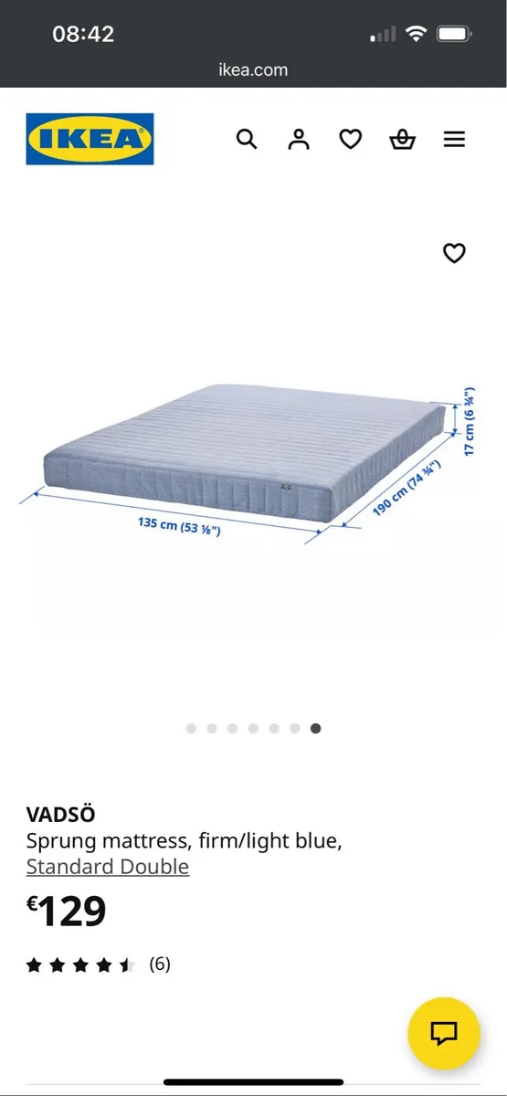 IKEA Double Mattress (1 week old - as new) - Image 2