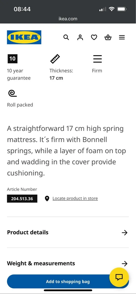 IKEA Double Mattress (1 week old - as new) - Image 4