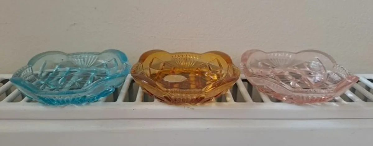 1950s Bohemia glass trinket dishes - Image 1