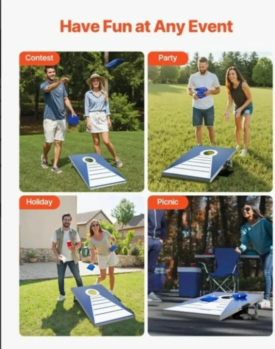 Cornhole Toss Game Set 3x2 ft Portable All-Weather - Image 2