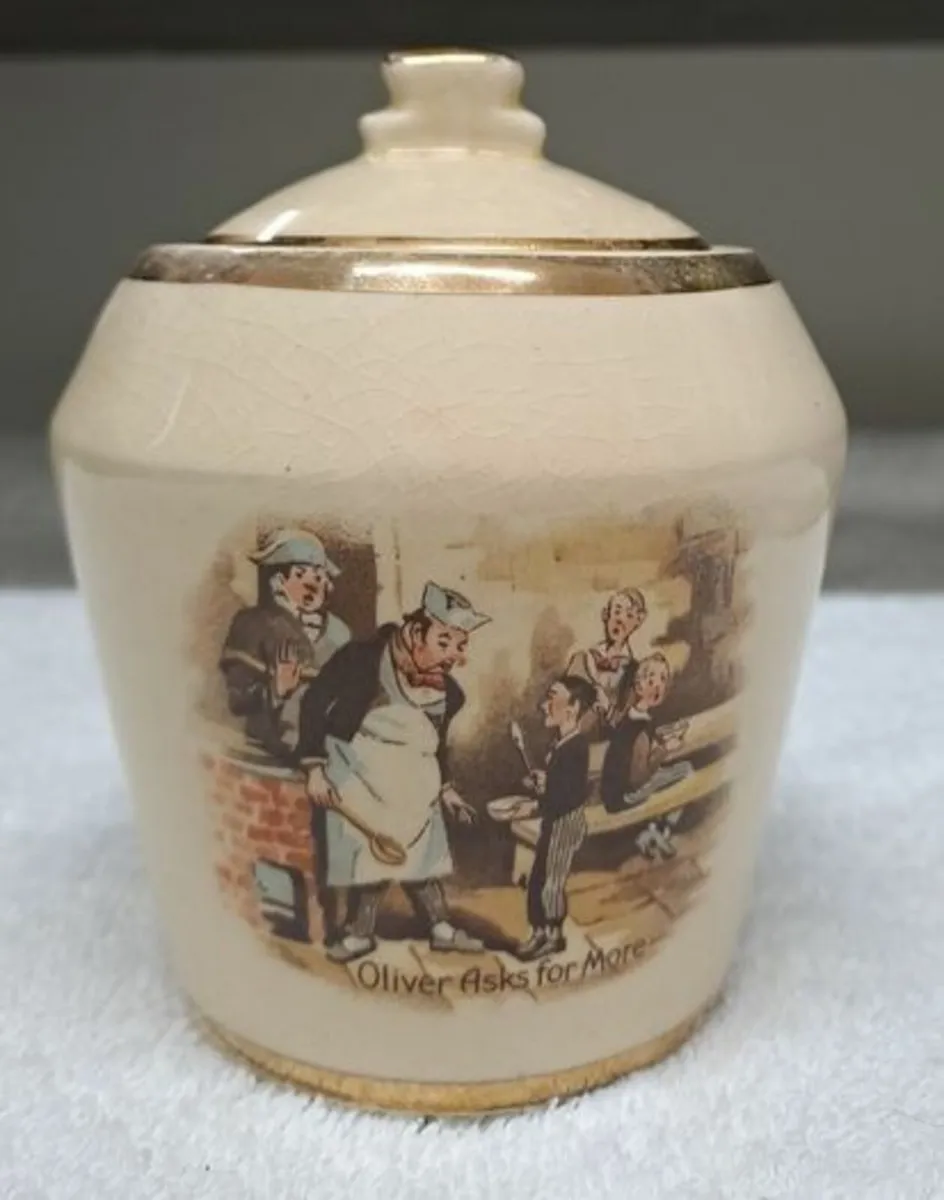 Arthur Wood jam pot 1950s Dickens - Image 1
