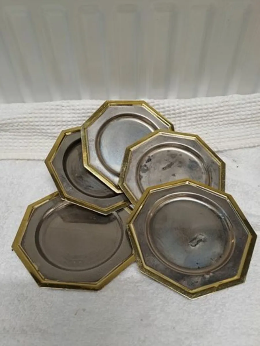5 Vintage octagonal coasters - Image 1
