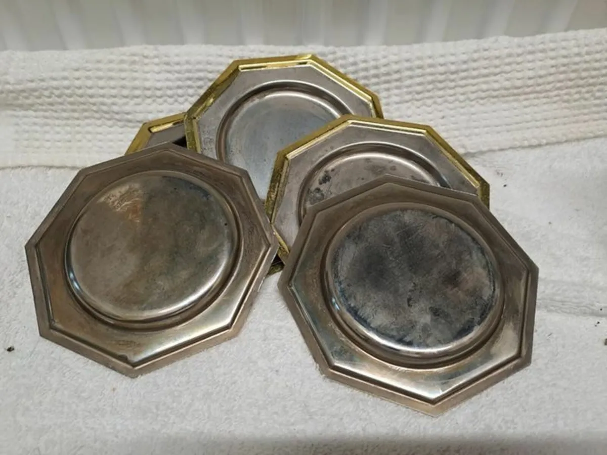 5 Vintage octagonal coasters - Image 4