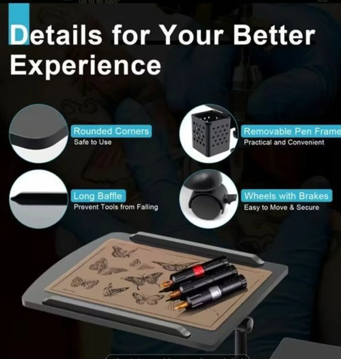 Portable Tattoo Workbench Beautician Adjustable He - Image 4