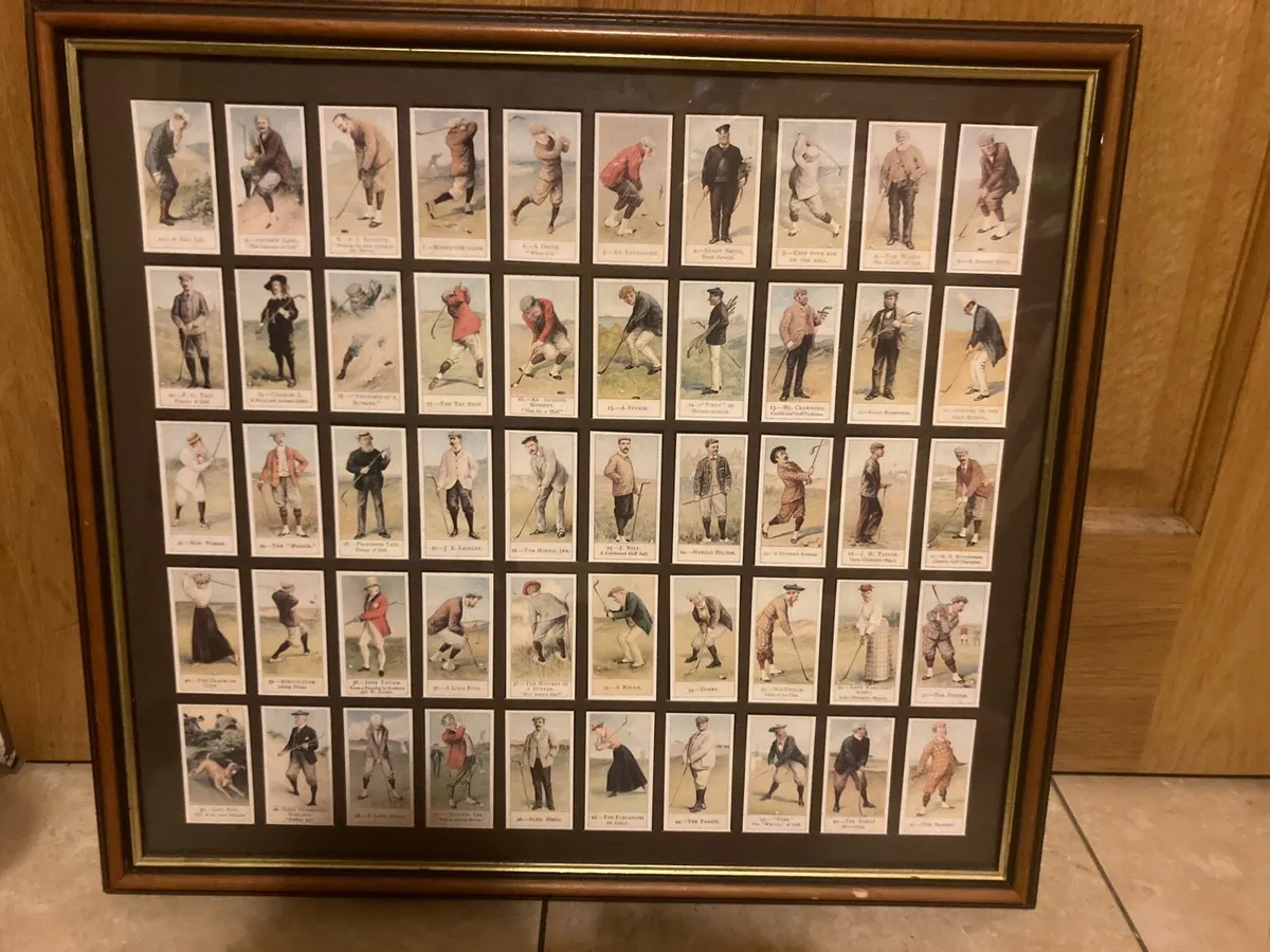 Collection of golf cards framed free postage - Image 1