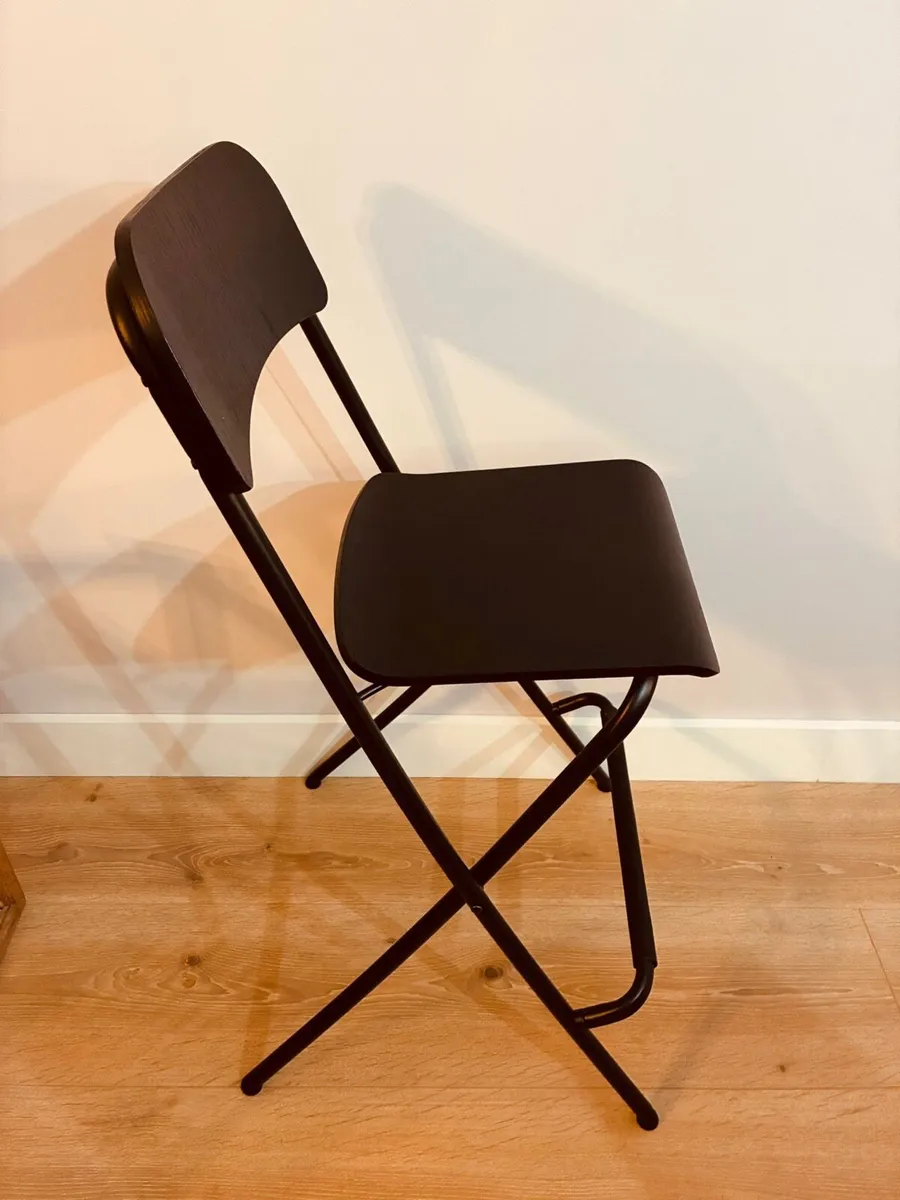 Three black foldable stools - Image 1