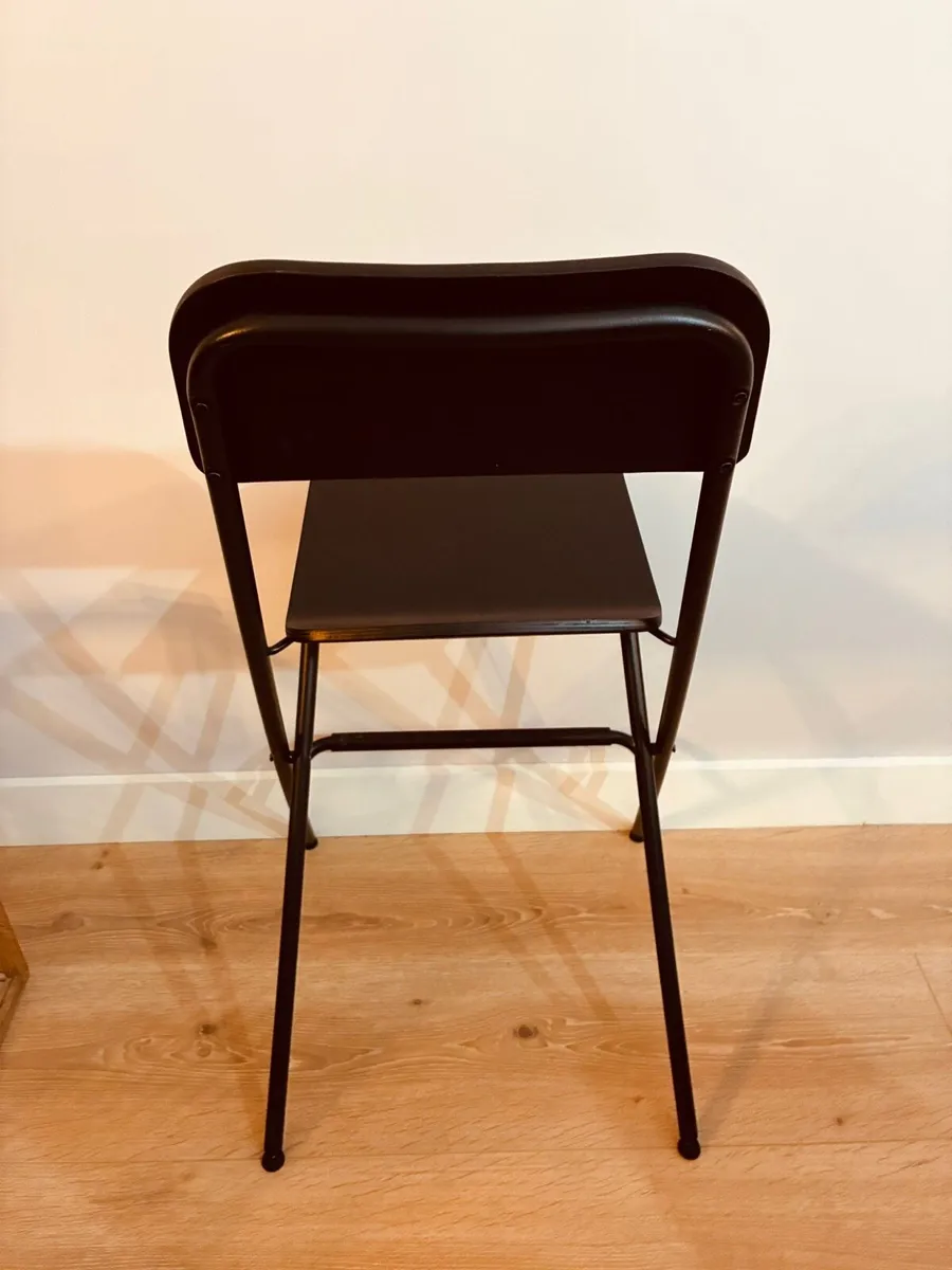 Three black foldable stools - Image 2