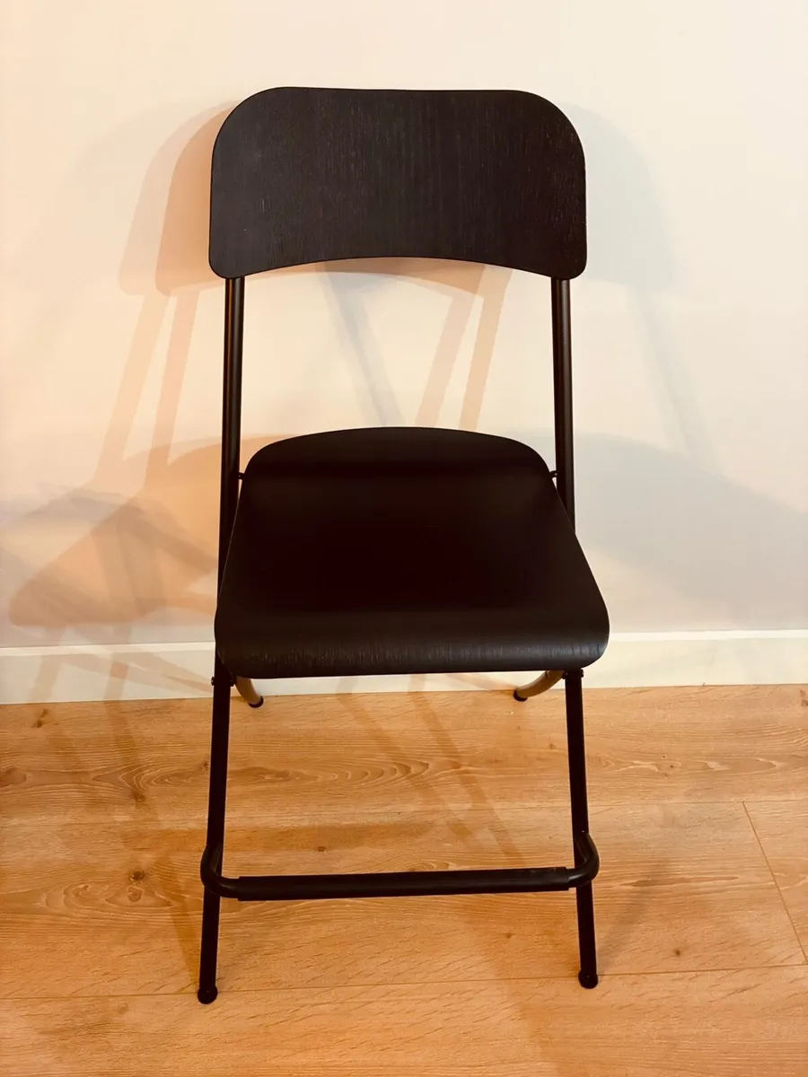 Three black foldable stools - Image 3