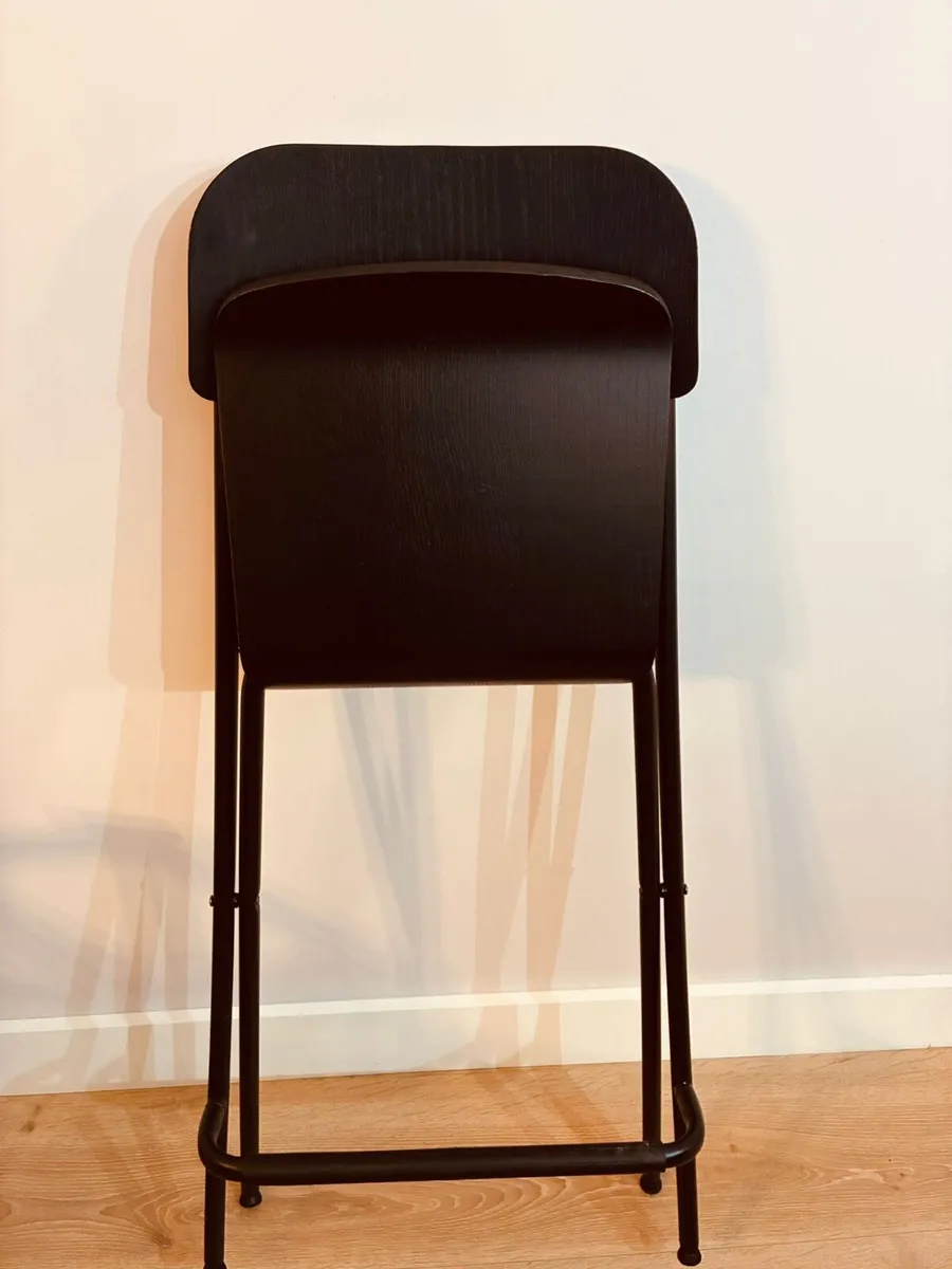 Three black foldable stools - Image 4