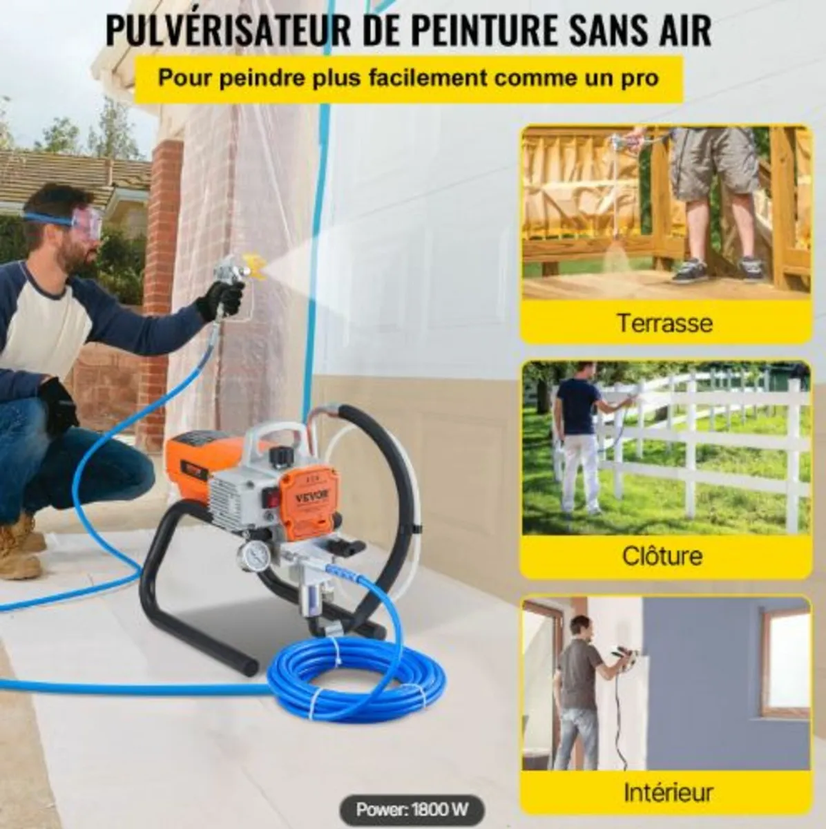 Pro Airless Wall Paint Sprayer, 1800W Electric - Image 2