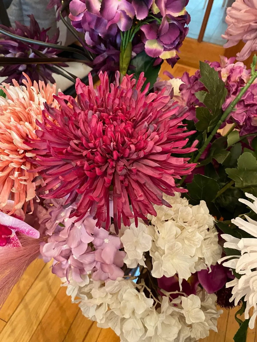 Faux Flowers and Vase - Image 2