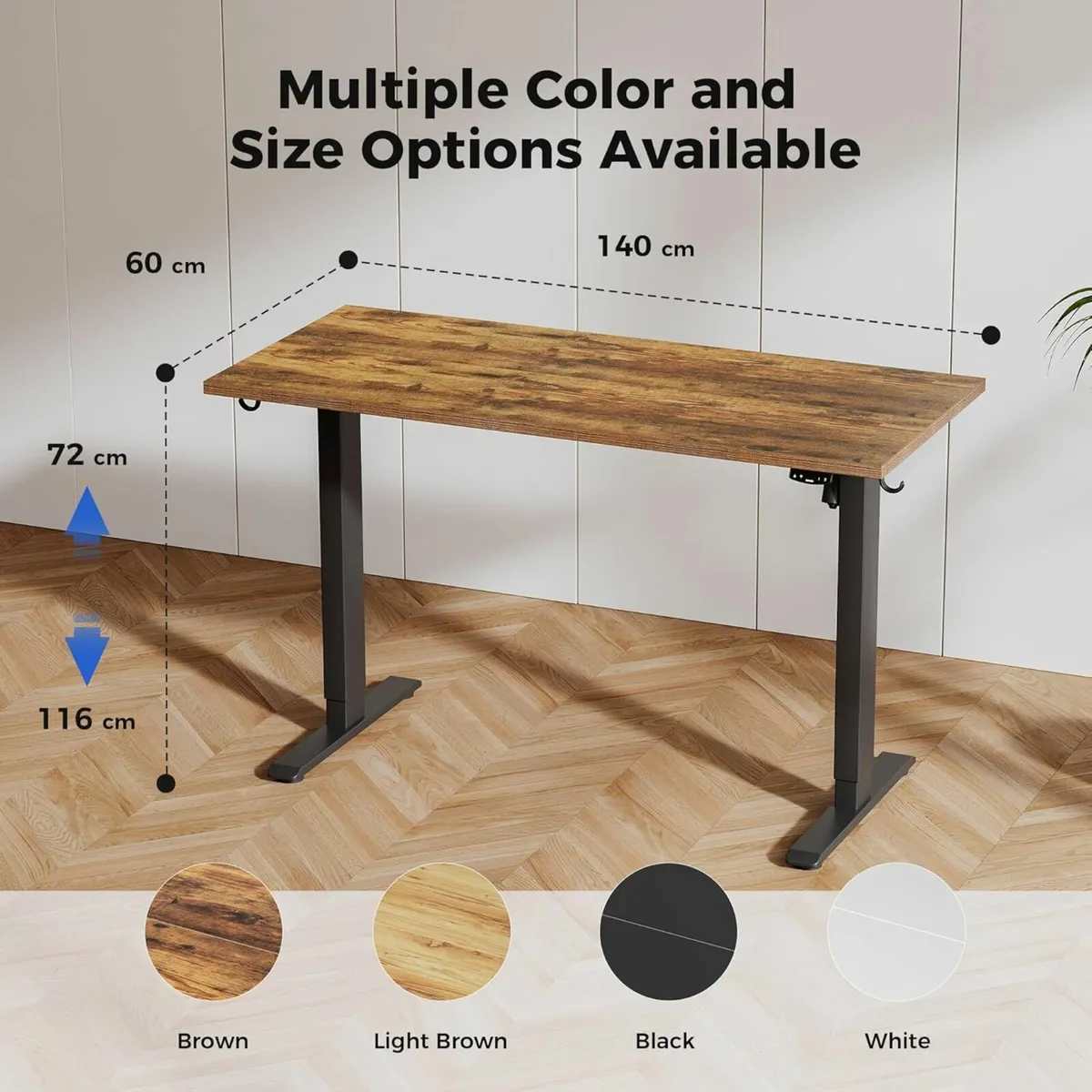 Electric Standing Desk, 140x60cm Office Gaming - Image 4
