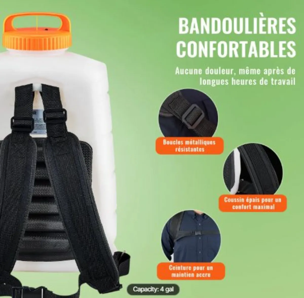 Battery Powered Backpack Sprayer 15.1 L Tank 0-90 - Image 3