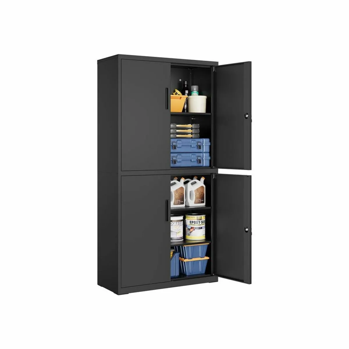 Tall Metal Storage Cabinet with Lock – 5-Tier Adju - Image 1