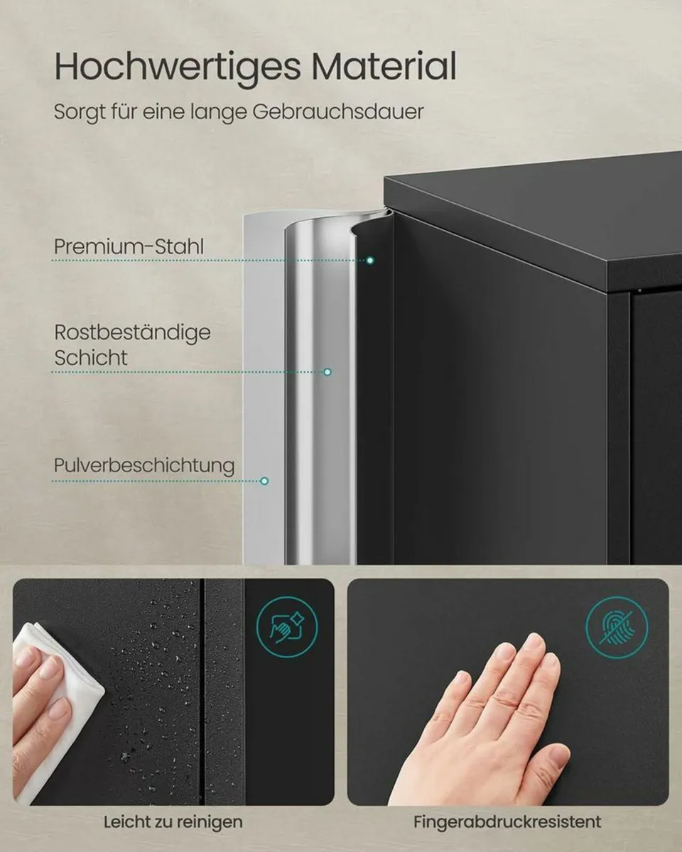 Tall Metal Storage Cabinet with Lock – 5-Tier Adju - Image 2