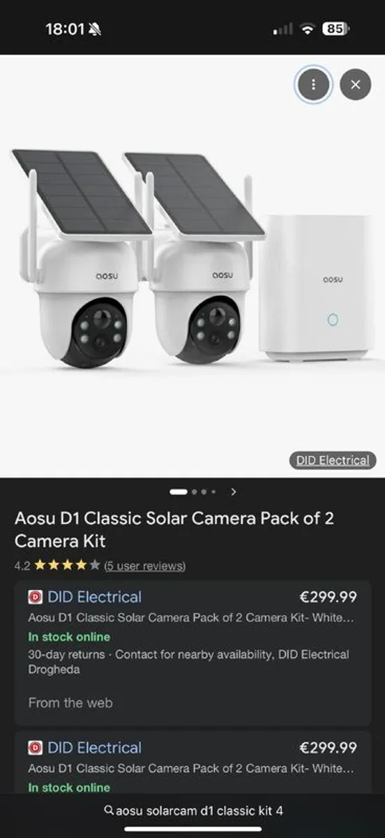 AOSU Solar Power CCTV D1 Classic Kit - 4 Camera Brand new - Image 3