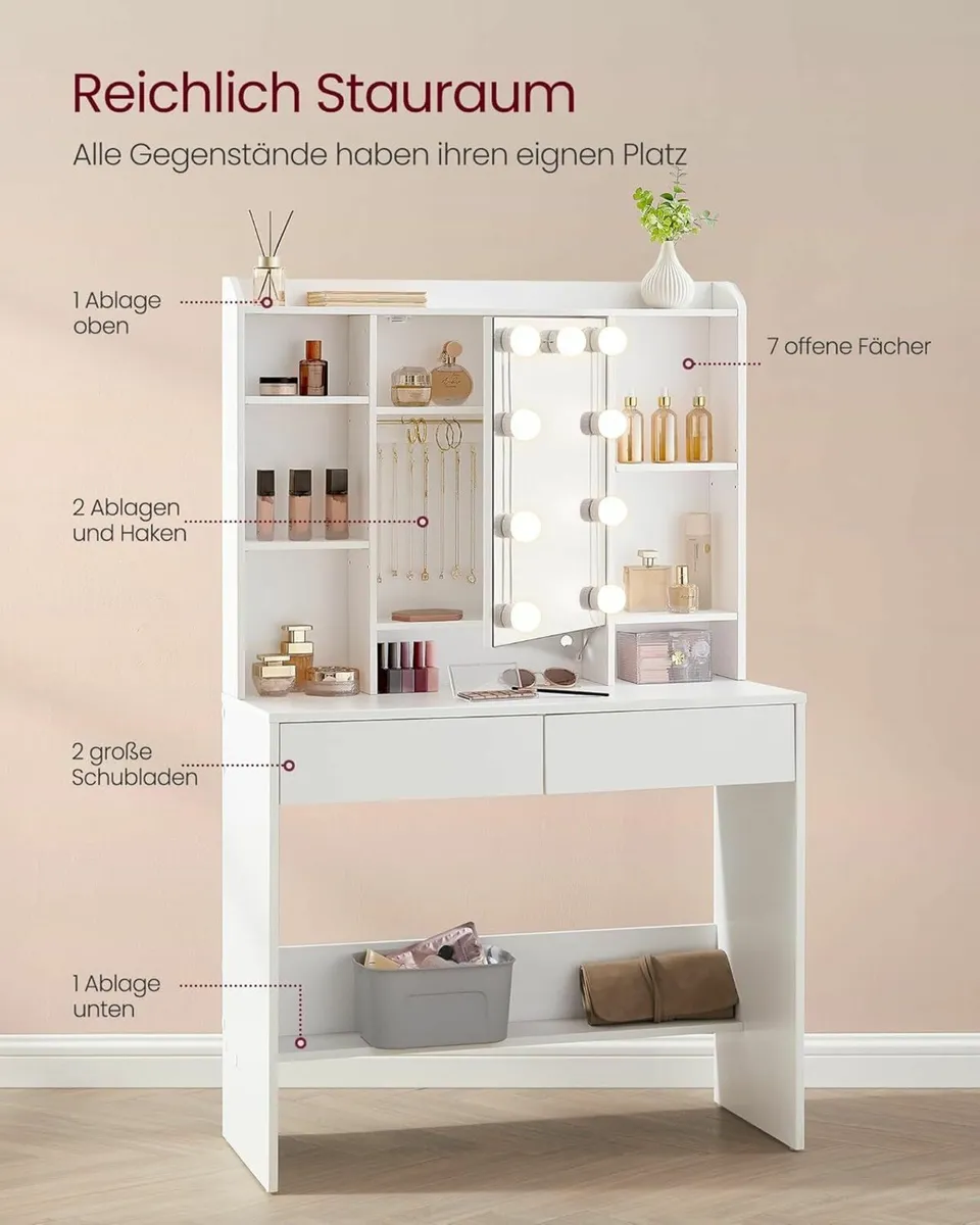 Dressing table with LED lights - Image 3