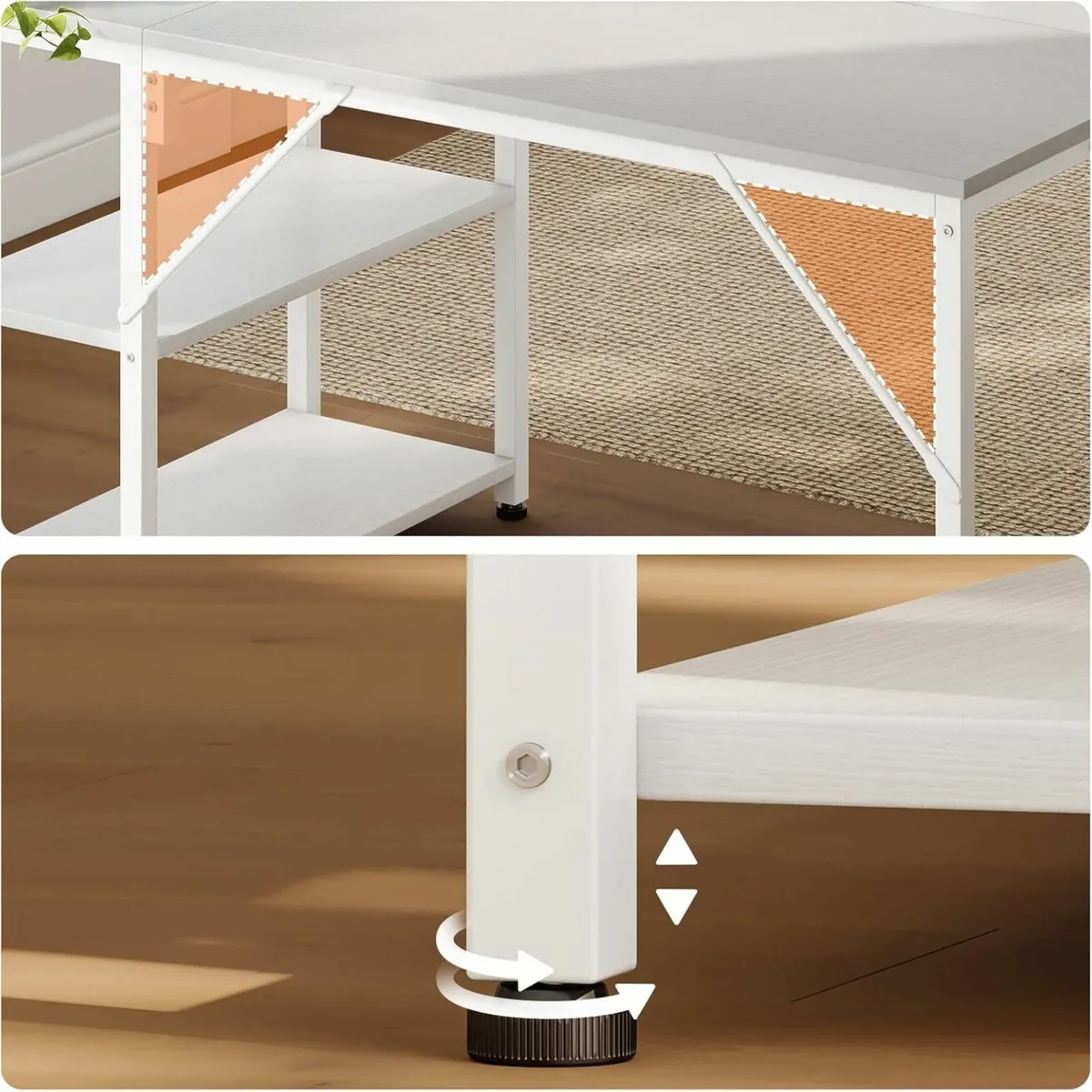 L Shaped Computer Desk, 120x70 cm Office Shelves - Image 4