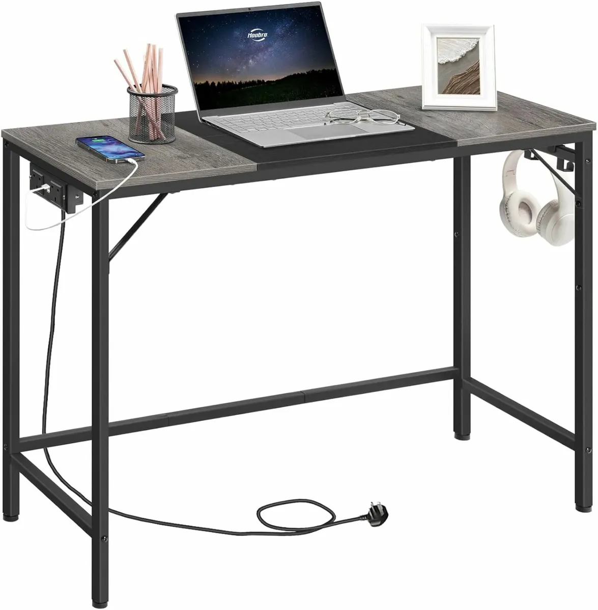 Gaming Desk 100 cm Office Study Power Outlet - Image 4