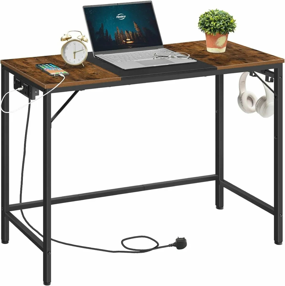 Computer Power Outlet Office Gaming Desk 100 cm, - Image 3