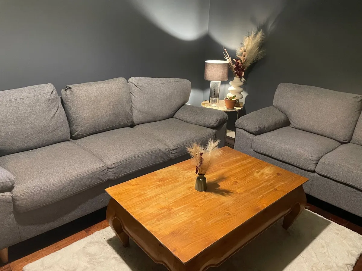 2 x  FREE Grey Sofas - 3 & 2 seater - Image 1