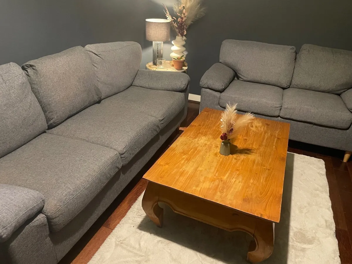 2 x  FREE Grey Sofas - 3 & 2 seater - Image 2