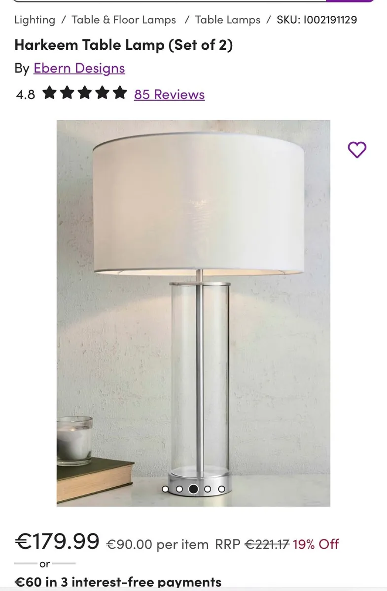 Pair of lamps - Image 1