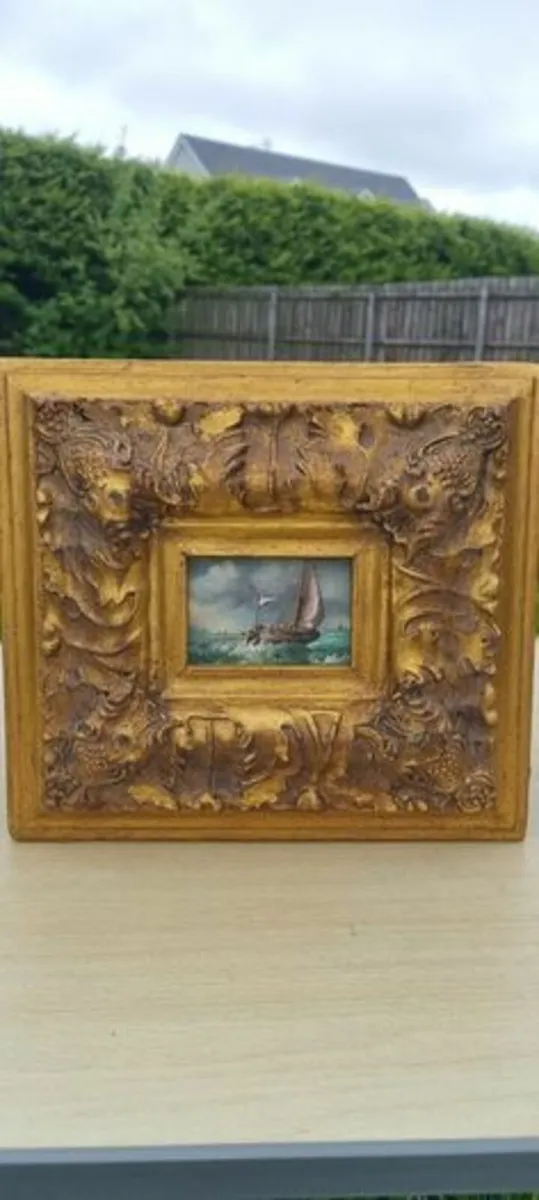 Vintage miniature of a sailing ship - Image 1