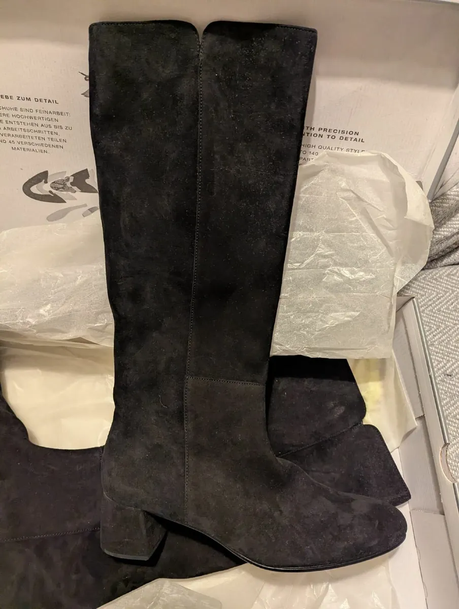 Gabor black suede boots. - Image 1