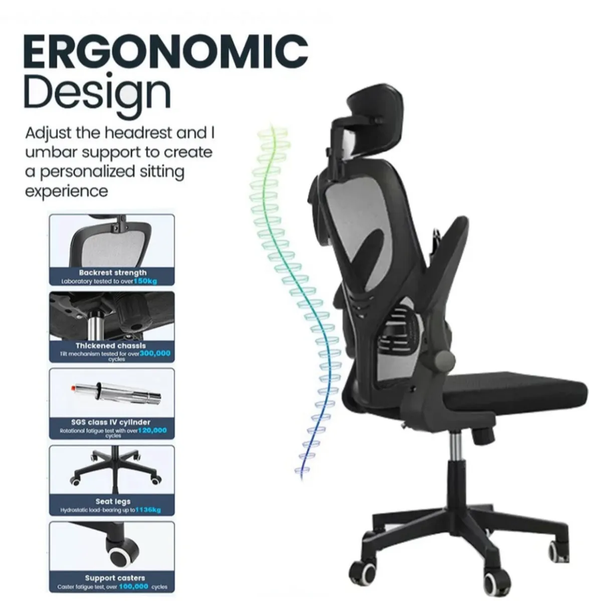 NEW Executive Office Chair Ergonomic Swivel - Image 4