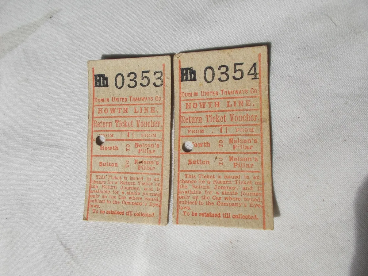 Two Dublin Tram Return Tickets D.U.T.C. - Image 1
