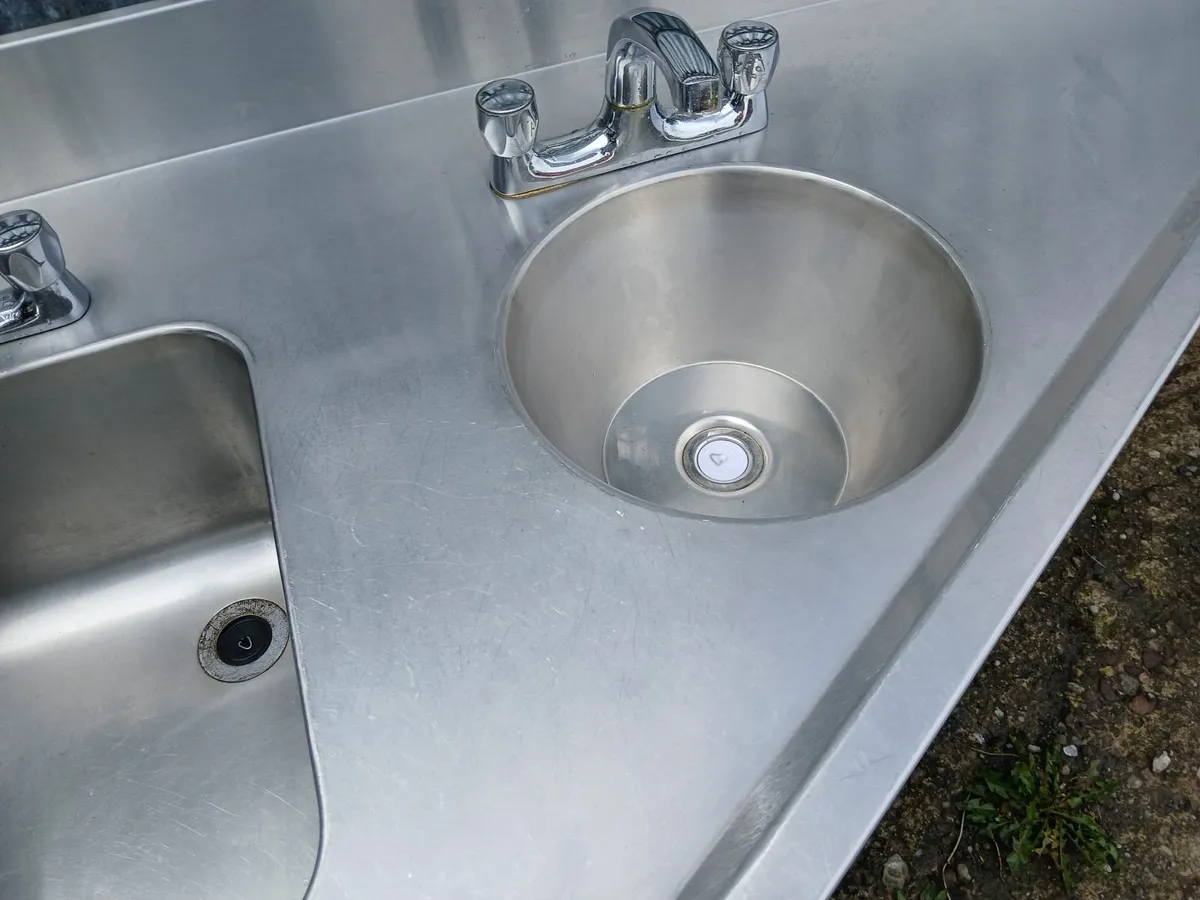 Staneless steel cabbinet double sink unit complete - Image 2