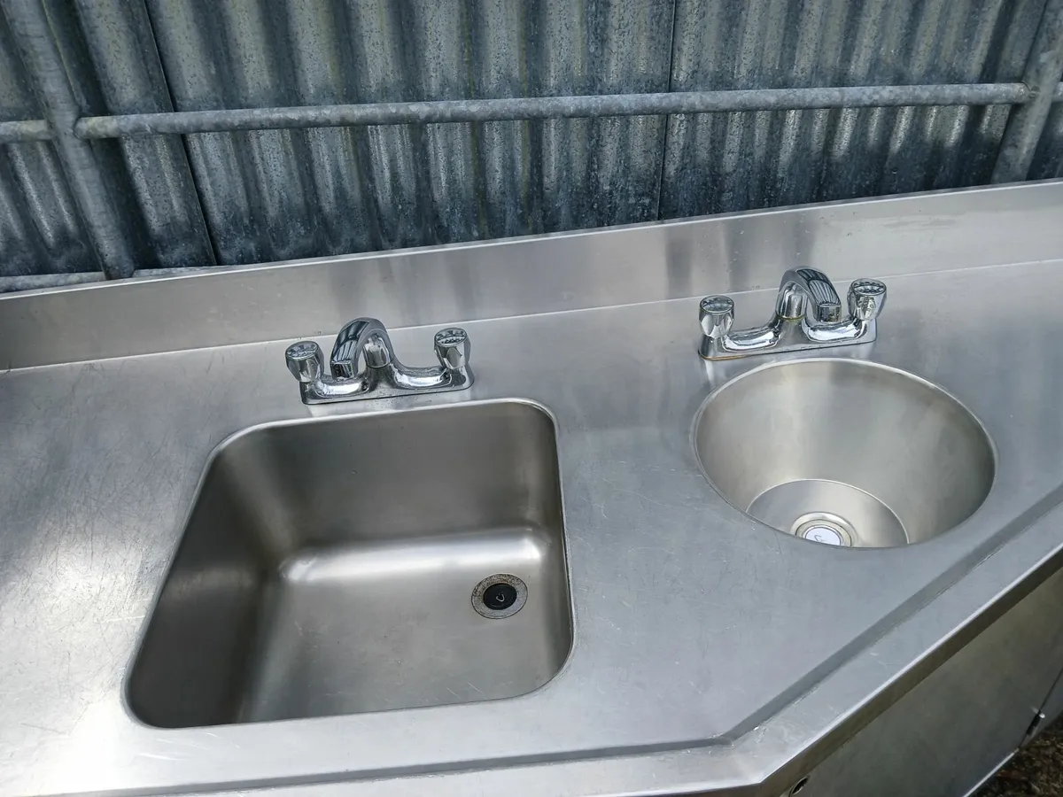 Staneless steel cabbinet double sink unit complete - Image 3